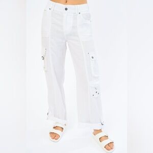 Marrakech Ivelisse Linen Cargo Pants White